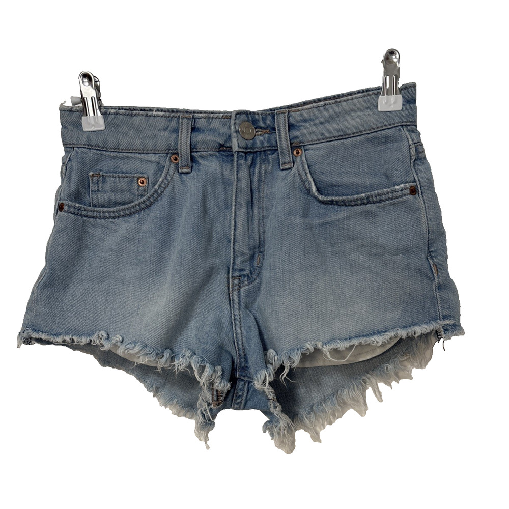 Divided Women's 6 Light Wash Shorty Cut Off Shorts Rodeo Cowgirl Sexy Western